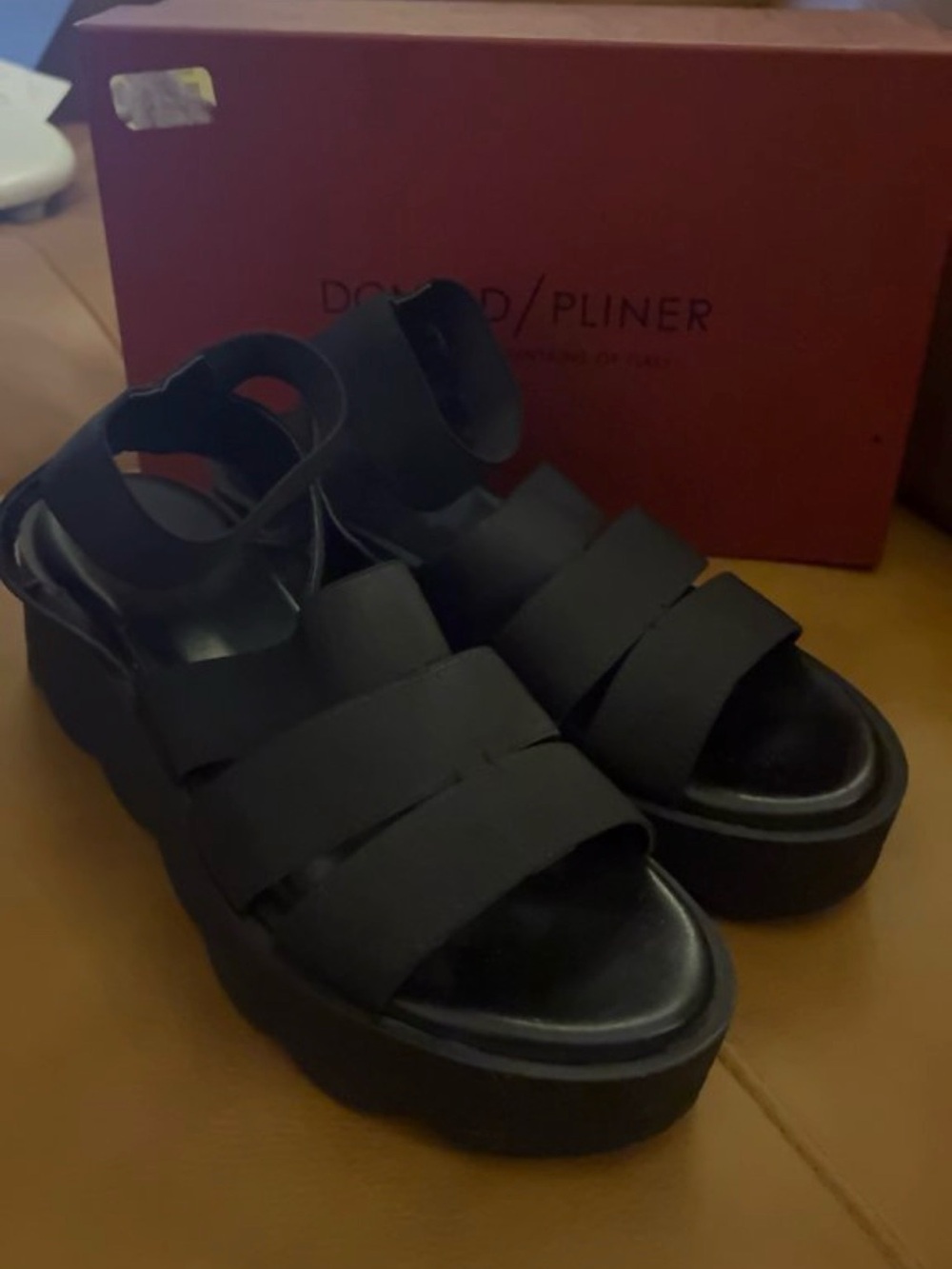Donald J. Pliner Black Platform Strappy Sandal